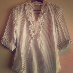 Button up ruffle blouse